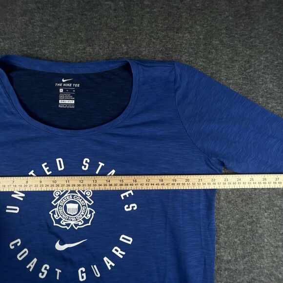 Nike Sweatshirt Women’s XL “US Coast Guard” Wide Neck Cropped Athletic Dri-fit - Picture 7 of 10